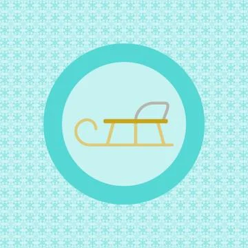 Sledge flat icon Stock Illustration