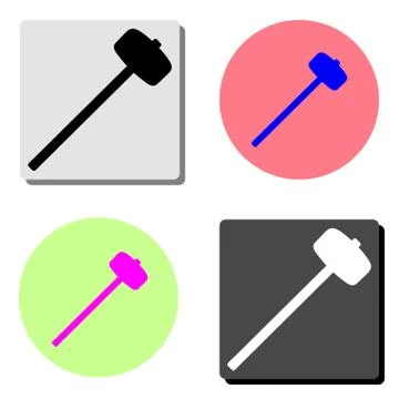 Sledge hammer. flat vector icon Stock Illustration