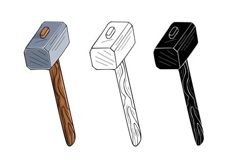 Sledge hammer, isolated on white background Stock Illustration