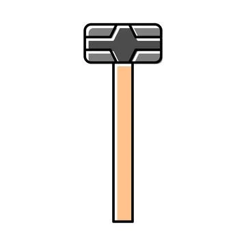 Sledge hammer tool color icon vector illustration Stock Illustration
