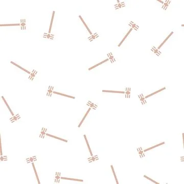 Sledge hammer tool glyph seamless pattern Stock Illustration
