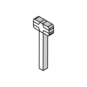 Sledge hammer tool isometric icon vector illustration Stock Illustration