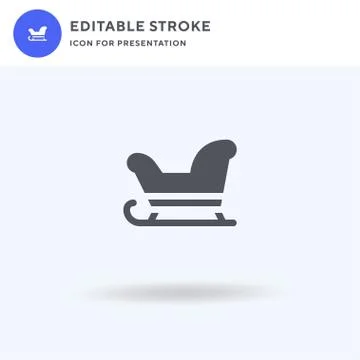 Sledge icon vector, filled flat sign, solid pictogram isolated on white, logo イラスト素材