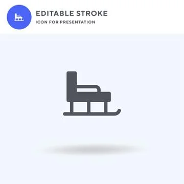 Sledge icon vector, filled flat sign, solid pictogram isolated on white, logo Illustrazione stock
