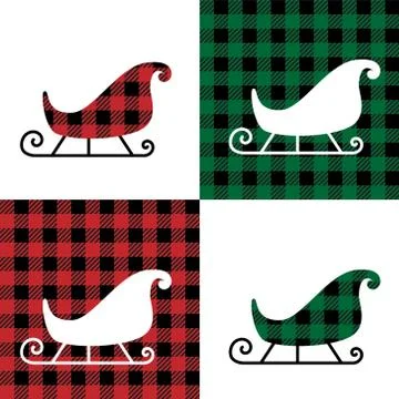 Sledge pattern at Buffalo Plaid. Festive background for design and print Stock Illustration