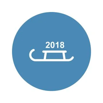 Sledge vector icon, 2018 symbol of New Year's holidays Stock Illustration