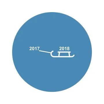 Sledge vector icon, 2018 symbol of New Year's holidays Stock Illustration