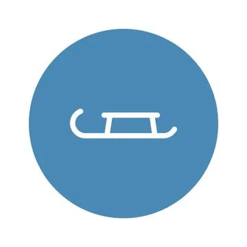 Sledge vector icon, 2019 symbol of New Year's holidays Stock Illustration