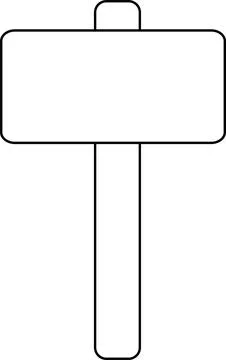 Sledgehammer icon, tool. Vector, line, one color. Stock Illustration