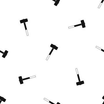 Sledgehammer pattern seamless black Stock Illustration
