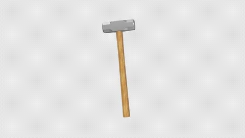 Sledgehammer Rotating on a Transparent Background. Seamless Loop. 4K Stock Footage 306521004