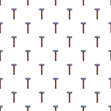 Sledgehammer tool construction building work seamless pattern イラスト素材