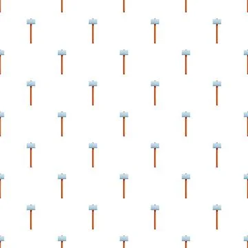 Sledgehammer tool construction equipment seamless pattern イラスト素材