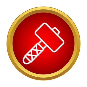 Sledgehammer tool icon representing construction and strength Stock Illustration