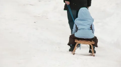Sledging (Mother With Child) Video stock 2725707