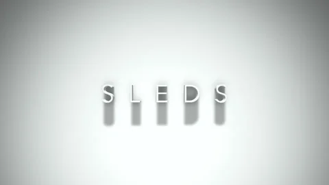 Sleds 3D title animation with shadows on a white background Stock Footage 297797076