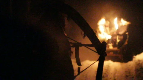 Sleds in the wintertime Stock Footage 743748