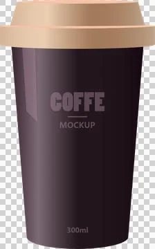 A sleek 300ml coffee cup mockup, ideal for showcasing branding and product .. Illustrazione stock