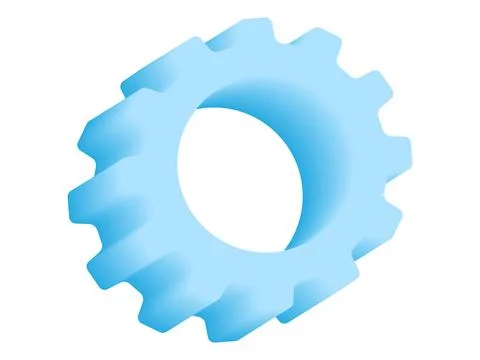 Sleek 3D blue gear vector illustration symbolizing technology, progress, and  Stock Illustration