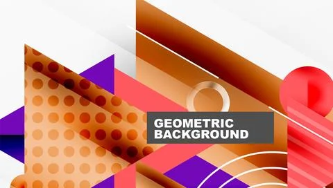 Sleek abstract background - layered triangles with vibrant gradient tones. Semi Illustrazione stock