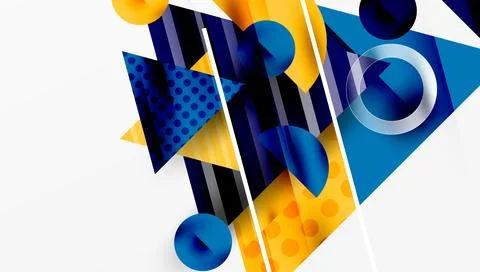 Sleek abstract background - layered triangles with vibrant gradient tones. Semi Illustrazione stock