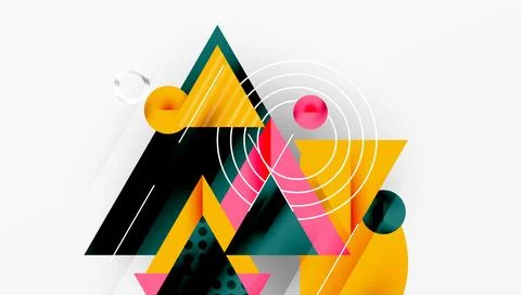 Sleek abstract background - layered triangles with vibrant gradient tones. Semi Stock Illustration