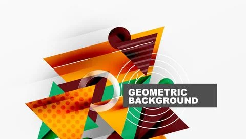 Sleek abstract background - layered triangles with vibrant gradient tones. Semi Illustrazione stock