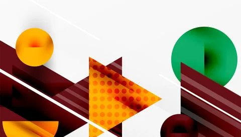 Sleek abstract background - layered triangles with vibrant gradient tones. Semi Illustrazione stock