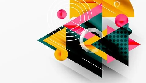 Sleek abstract background - layered triangles with vibrant gradient tones. Semi Illustrazione stock