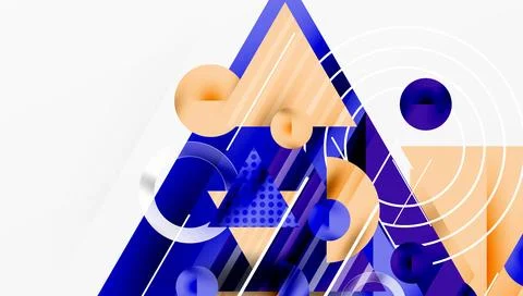 Sleek abstract background - layered triangles with vibrant gradient tones. Illustrazione stock