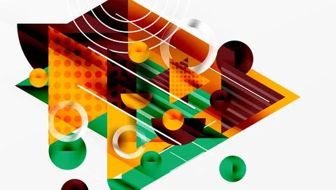 Sleek abstract background - layered triangles with vibrant gradient tones. Stock Illustration