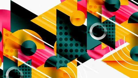 Sleek abstract background - layered triangles with vibrant gradient tones. Illustrazione stock