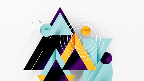 Sleek abstract background - layered triangles with vibrant gradient tones. Stockillustratie