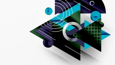 Sleek abstract background - layered triangles with vibrant gradient tones. Illustrazione stock