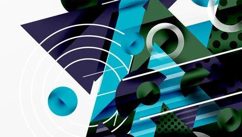 Sleek abstract background - layered triangles with vibrant gradient tones. Illustrazione stock