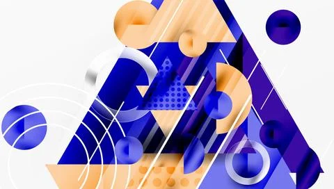 Sleek abstract background - layered triangles with vibrant gradient tones. Illustrazione stock