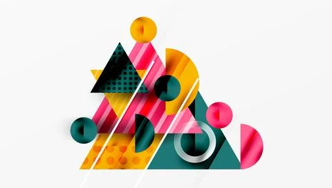 Sleek abstract background - layered triangles with vibrant gradient tones. Illustrazione stock