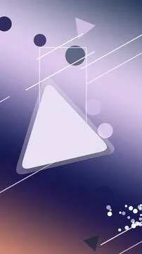 A sleek abstract composition with a glowing triangle and floating circles, .. Stock Illustration