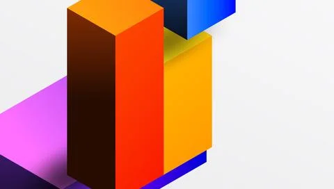 Sleek abstract design featuring isometric 3D blocks in a clean, modern Stock Illustration