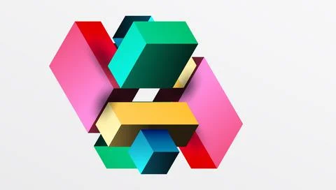 Sleek abstract design featuring isometric 3D blocks in a clean, modern 스톡 일러스트
