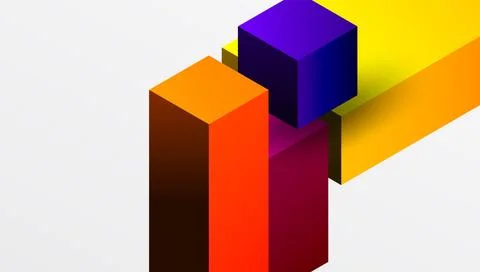 Sleek abstract design featuring isometric 3D blocks in a clean, modern Illustrazione stock