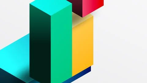 Sleek abstract design featuring isometric 3D blocks in a clean, modern Stock Illustration