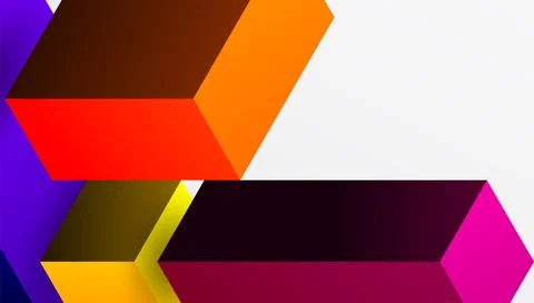 Sleek abstract design featuring isometric 3D blocks in a clean, modern Illustrazione stock