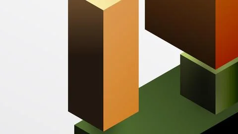 Sleek abstract design featuring isometric 3D blocks in a clean, modern Illustrazione stock