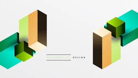 Sleek abstract design featuring isometric 3D blocks in a clean, modern イラスト素材