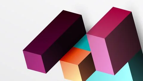 Sleek abstract design featuring isometric 3D blocks in a clean, modern Illustrazione stock