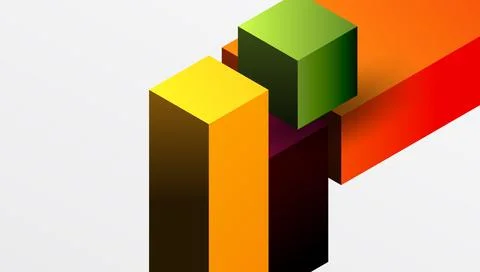 Sleek abstract design featuring isometric 3D blocks in a clean, modern Stock Illustration