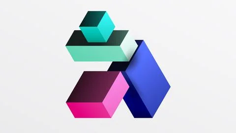 Sleek abstract design featuring isometric 3D blocks in a clean, modern 스톡 일러스트
