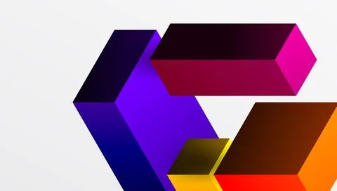 Sleek abstract design featuring isometric 3D blocks in a clean, modern Illustrazione stock