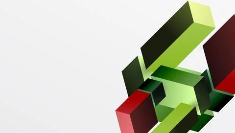 Sleek abstract design featuring isometric 3D blocks in a clean, modern Stock Illustration